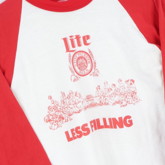 70s Mens Medium Miller Lite 3/4 Raglan Shirt USA - Picture 4 of 11